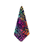 Ethnic Aztec Grunge Trippy Print Hand Towel