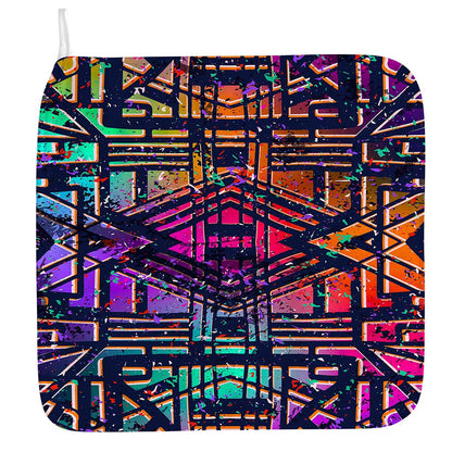 Ethnic Aztec Grunge Trippy Print Hand Towel