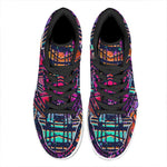 Ethnic Aztec Grunge Trippy Print High Top Leather Sneakers