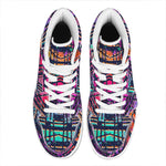 Ethnic Aztec Grunge Trippy Print High Top Leather Sneakers