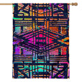 Ethnic Aztec Grunge Trippy Print House Flag