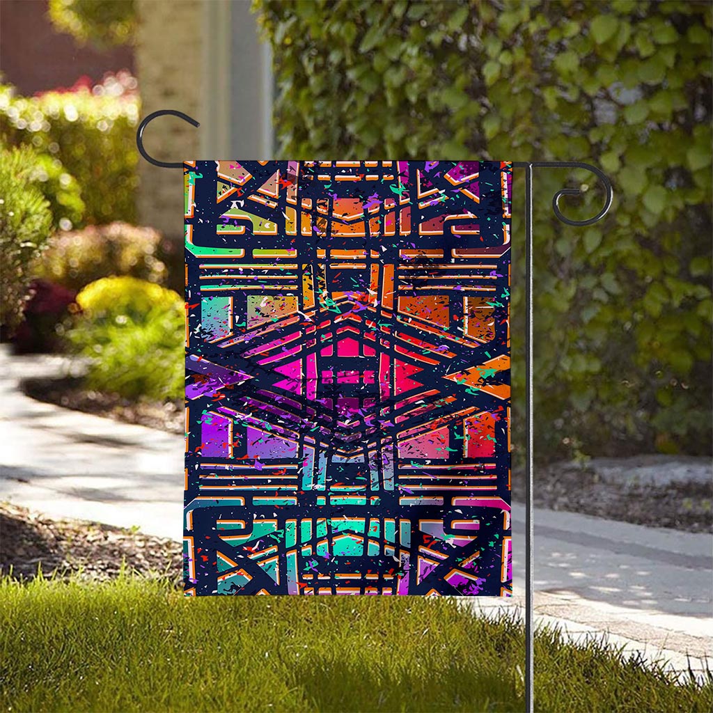 Ethnic Aztec Grunge Trippy Print House Flag