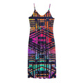 Ethnic Aztec Grunge Trippy Print Jersey Midi Cami Dress