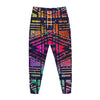 Ethnic Aztec Grunge Trippy Print Jogger Pants