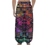 Ethnic Aztec Grunge Trippy Print Lantern Pants
