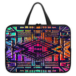 Ethnic Aztec Grunge Trippy Print Laptop Sleeve With Handle