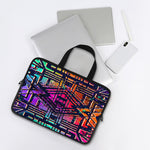 Ethnic Aztec Grunge Trippy Print Laptop Sleeve With Handle