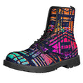 Ethnic Aztec Grunge Trippy Print Lace-Up Boots