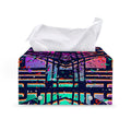 Ethnic Aztec Grunge Trippy Print Leather Tissue Box Cover