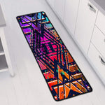 Ethnic Aztec Grunge Trippy Print Long Kitchen Mat