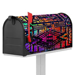 Ethnic Aztec Grunge Trippy Print Mailbox Cover