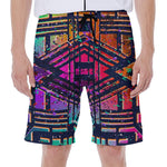 Ethnic Aztec Grunge Trippy Print Men's Beach Shorts