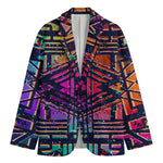 Ethnic Aztec Grunge Trippy Print Men's Blazer