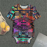 Ethnic Aztec Grunge Trippy Print Men's Bodysuit
