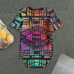 Ethnic Aztec Grunge Trippy Print Men's Bodysuit