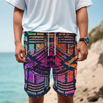 Ethnic Aztec Grunge Trippy Print Men's Cargo Shorts