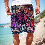 Ethnic Aztec Grunge Trippy Print Men's Cargo Shorts