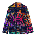 Ethnic Aztec Grunge Trippy Print Men's Cotton Blazer