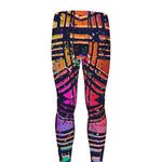 Ethnic Aztec Grunge Trippy Print Men's leggings