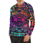 Ethnic Aztec Grunge Trippy Print Men's Long Sleeve Rash Guard