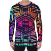 Ethnic Aztec Grunge Trippy Print Men's Long Sleeve T-Shirt