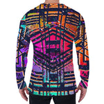 Ethnic Aztec Grunge Trippy Print Men's Long Sleeve T-Shirt