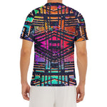 Ethnic Aztec Grunge Trippy Print Men's Short Sleeve Rash Guard