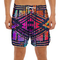 Ethnic Aztec Grunge Trippy Print Men's Split Running Shorts