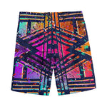 Ethnic Aztec Grunge Trippy Print Men's Sports Shorts