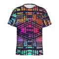 Ethnic Aztec Grunge Trippy Print Men's Athletic T-Shirt