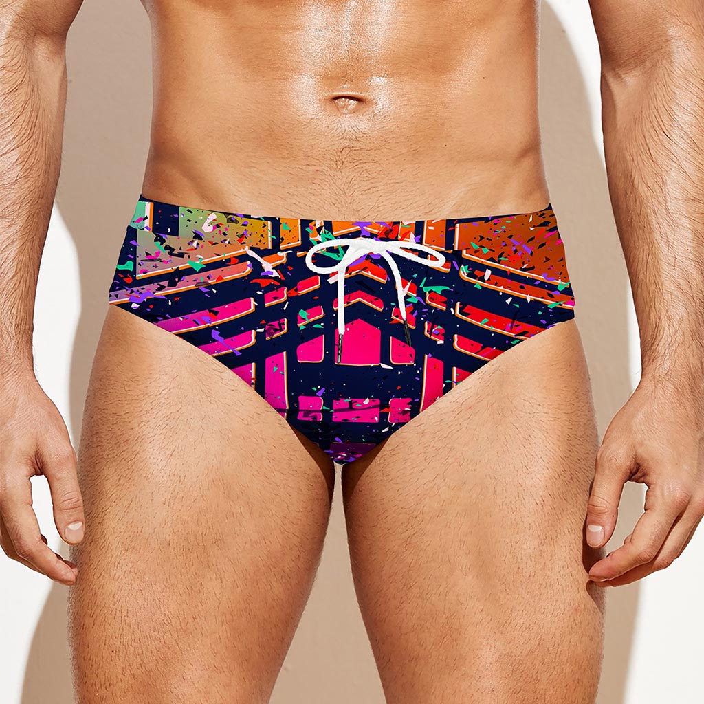 Ethnic Aztec Grunge Trippy Print Men's Swim Briefs