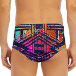 Ethnic Aztec Grunge Trippy Print Men's Triangle Swim Briefs