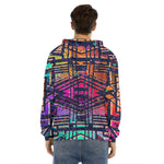 Ethnic Aztec Grunge Trippy Print Men's Velvet Pullover Hoodie