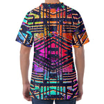 Ethnic Aztec Grunge Trippy Print Men's Velvet T-Shirt
