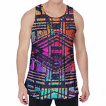 Ethnic Aztec Grunge Trippy Print Men's Velvet Tank Top