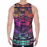 Ethnic Aztec Grunge Trippy Print Men's Velvet Tank Top