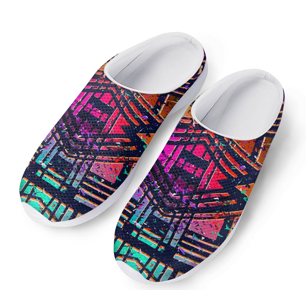 Ethnic Aztec Grunge Trippy Print Mesh Casual Shoes