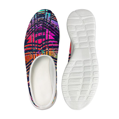 Ethnic Aztec Grunge Trippy Print Mesh Casual Shoes