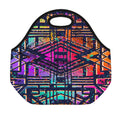Ethnic Aztec Grunge Trippy Print Neoprene Lunch Bag
