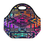 Ethnic Aztec Grunge Trippy Print Neoprene Lunch Bag