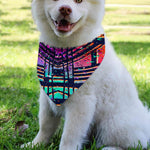 Ethnic Aztec Grunge Trippy Print Over The Collar Dog Bandana