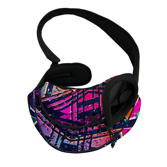 Ethnic Aztec Grunge Trippy Print Pet Sling Carrier