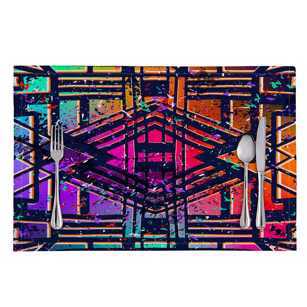 Ethnic Aztec Grunge Trippy Print Placemat
