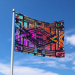 Ethnic Aztec Grunge Trippy Print Polyester Flag
