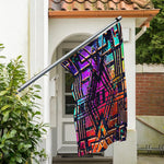 Ethnic Aztec Grunge Trippy Print Polyester Flag