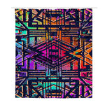 Ethnic Aztec Grunge Trippy Print Polyester Shower Curtain
