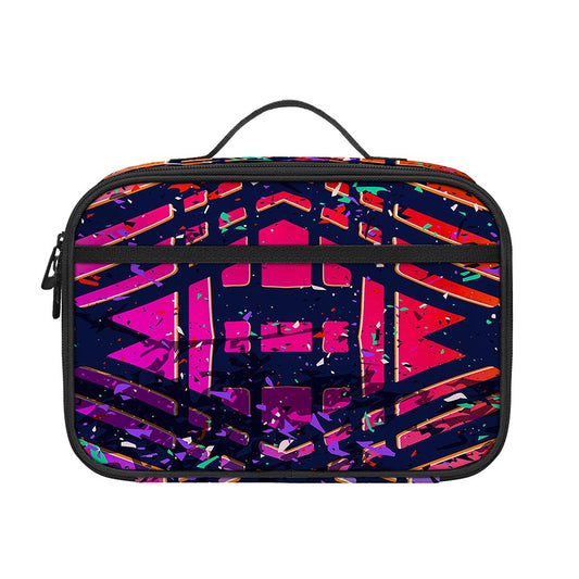 Ethnic Aztec Grunge Trippy Print Portable Lunch Bag