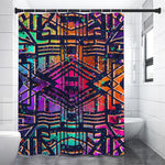 Ethnic Aztec Grunge Trippy Print Premium Shower Curtain