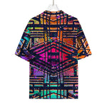 Ethnic Aztec Grunge Trippy Print Rayon Hawaiian Shirt