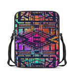 Ethnic Aztec Grunge Trippy Print Rectangular Crossbody Bag